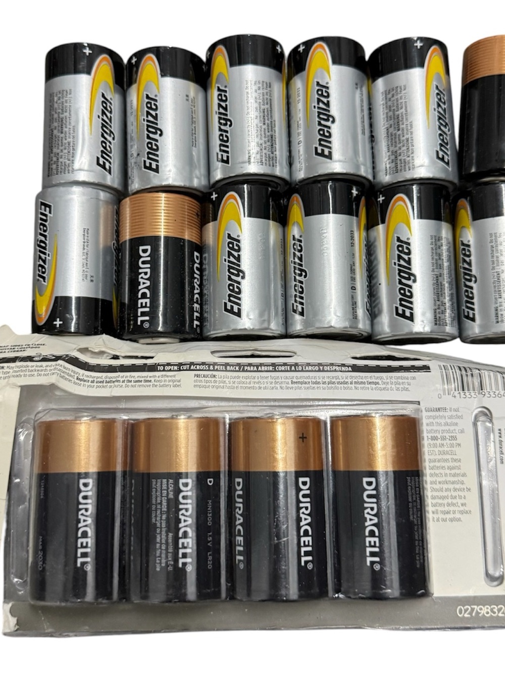 Energizer and Duracell D Batteries - Black & Copper